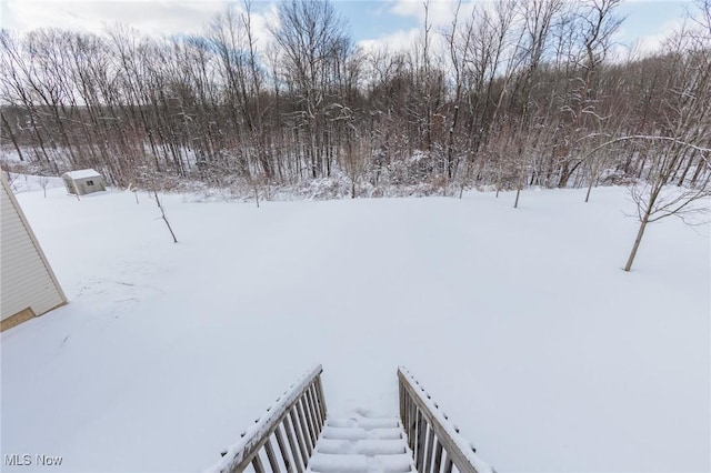 view of snowy yard