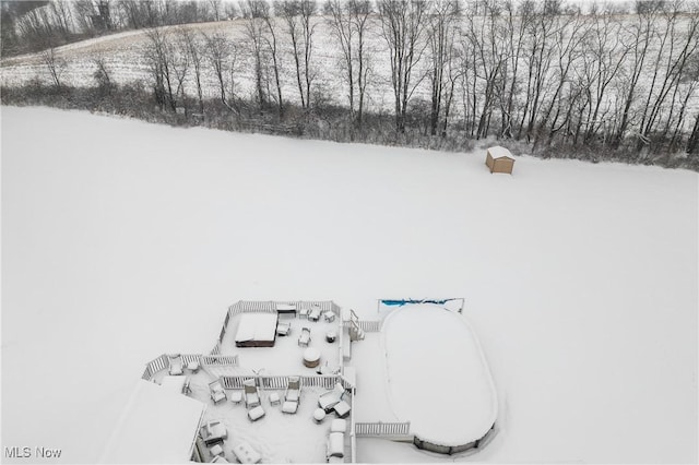 view of snowy aerial view