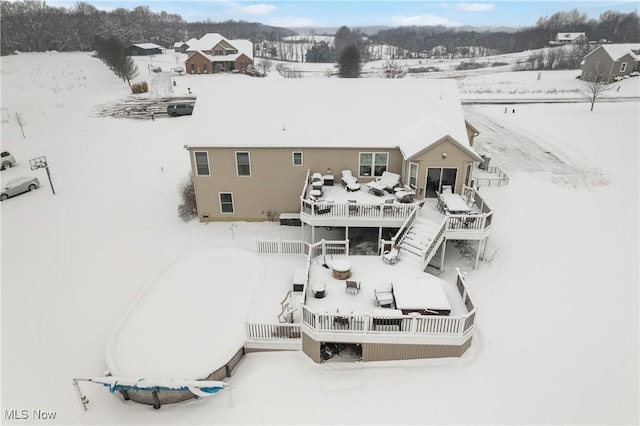 view of snowy aerial view