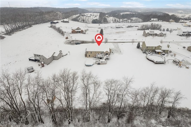 view of snowy aerial view