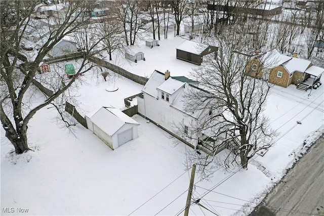 view of snowy aerial view