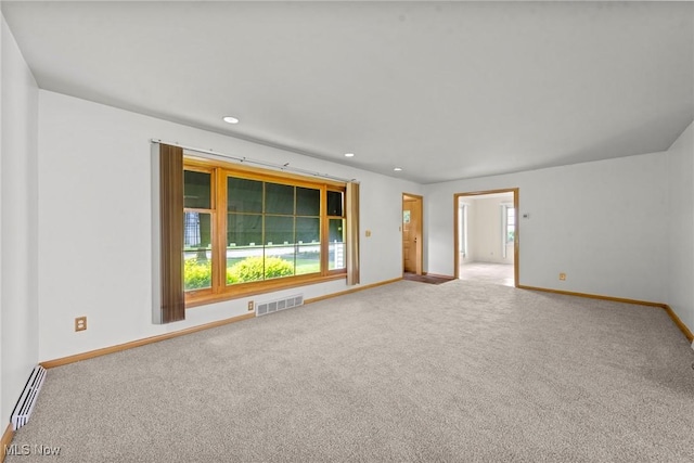 19951 Fairmount Blvd, Shaker Heights, OH 44118 - carpeted spare room with plenty of natural light, baseboards, a baseboard heating unit, and recessed lighting