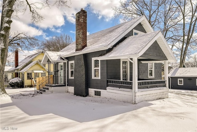 exterior space with a chimney