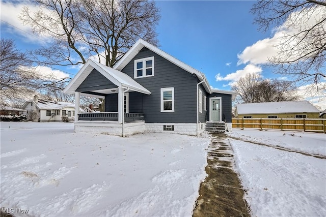 exterior space with a porch