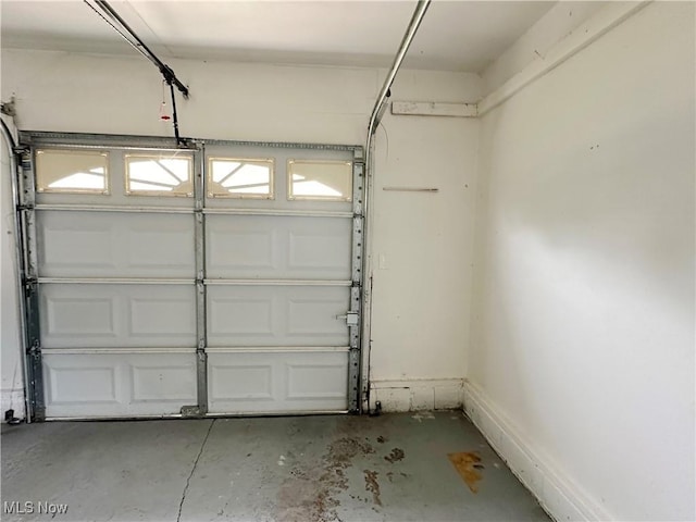 garage with baseboards