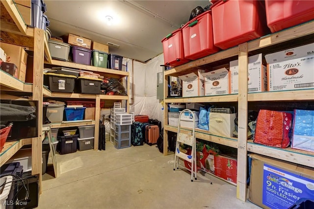 view of storage area