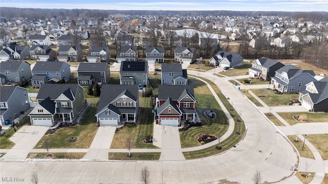 drone / aerial view with a residential view