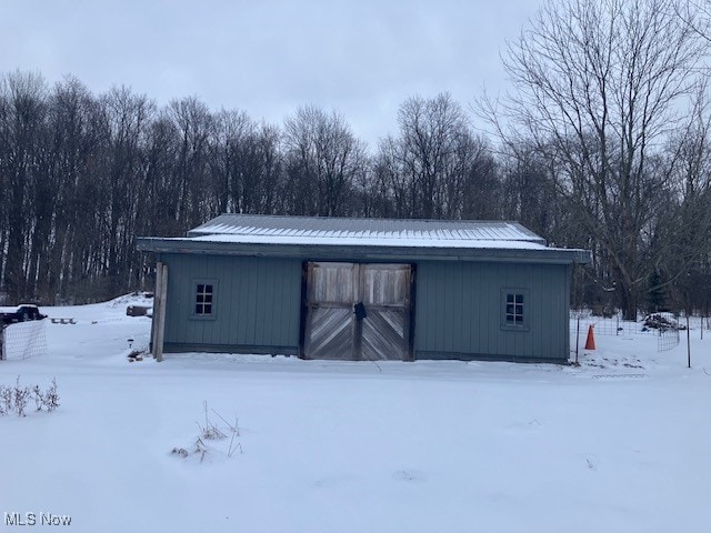 view of snow covered structure