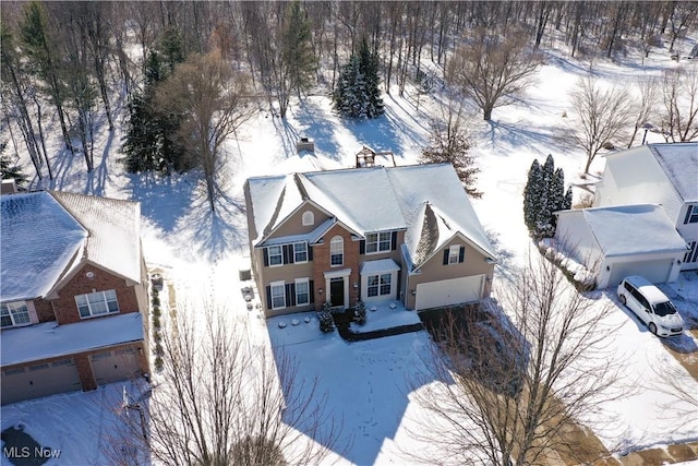 view of snowy aerial view