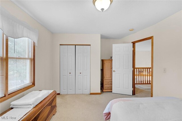 1925 N Lipkey Rd, North Jackson, OH 44451 - bedroom featuring light colored carpet, a closet, and baseboards