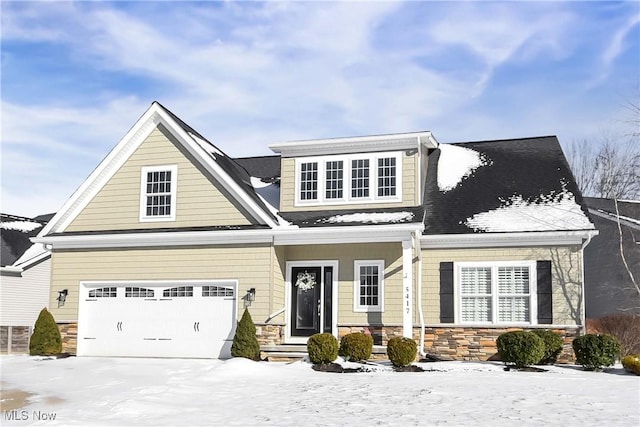 view of front of property featuring stone siding