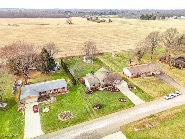 bird's eye view featuring a rural view