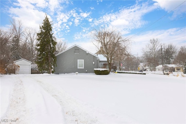 exterior space with a garage