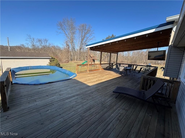 view of wooden deck