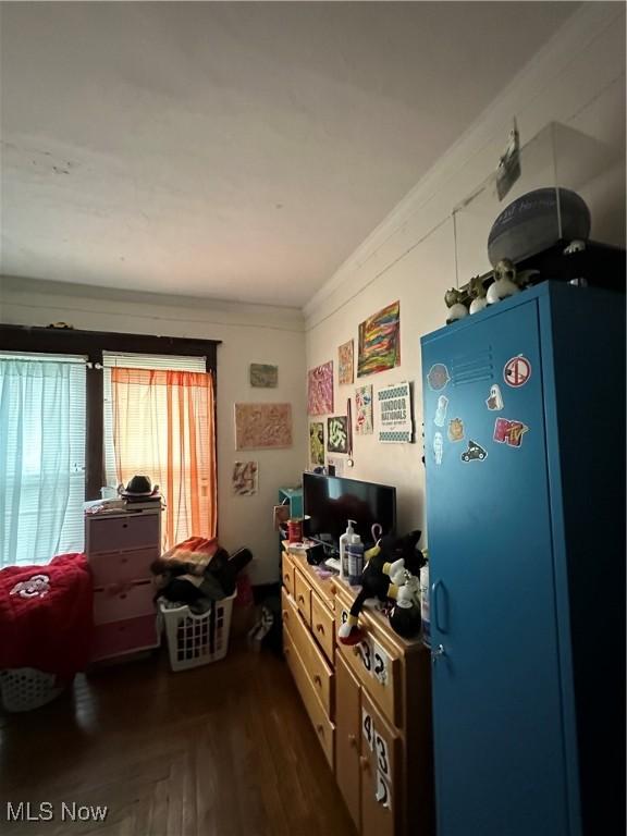 interior space featuring crown molding