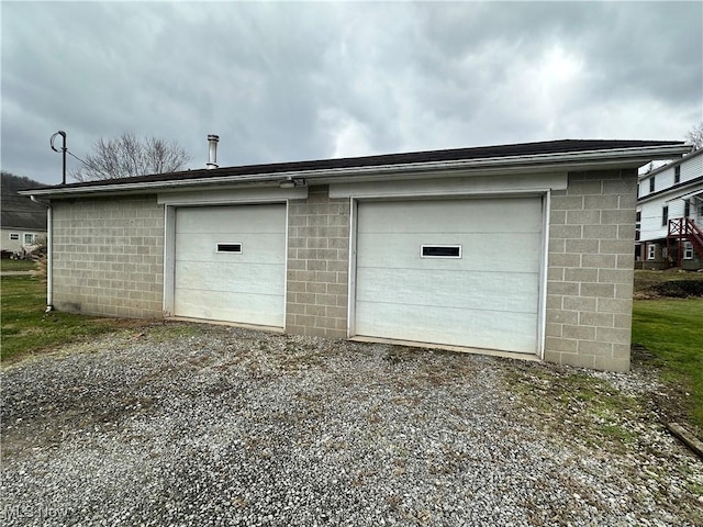 view of detached garage