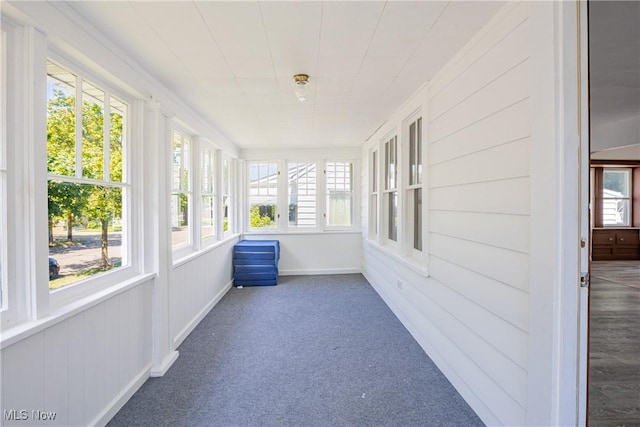 view of unfurnished sunroom