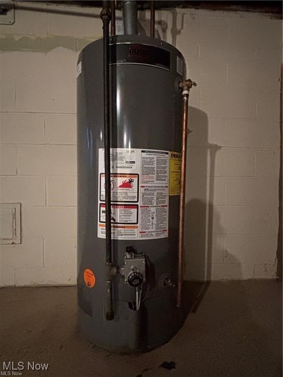 utilities featuring gas water heater