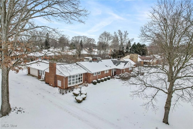 view of snowy aerial view