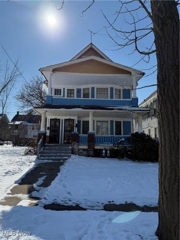 view of front of property with a porch