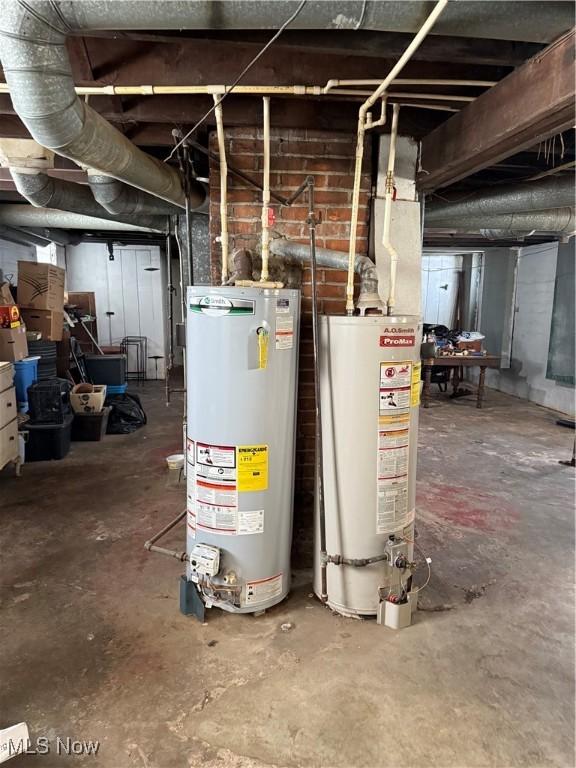 utilities featuring gas water heater