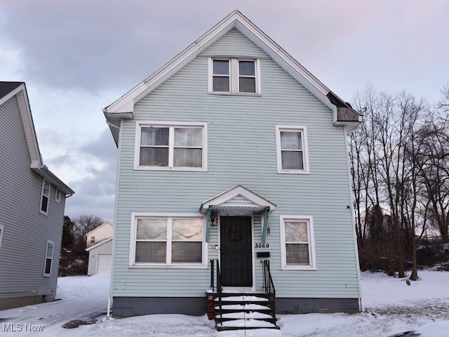 view of front of home with entry steps