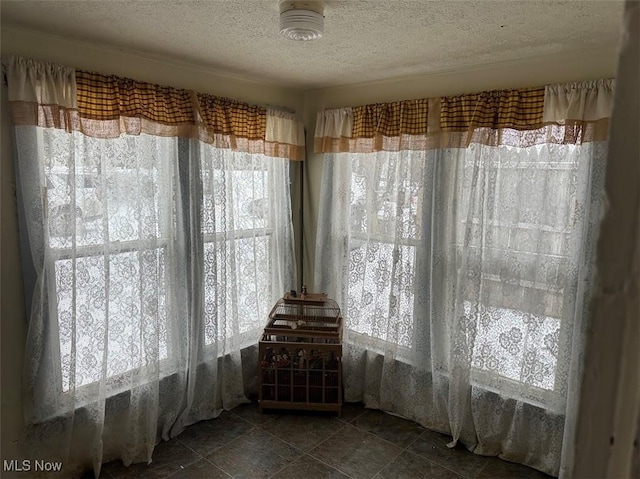 empty room with a textured ceiling