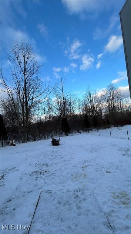 view of snowy yard