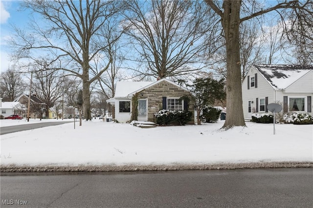 view of front of home featuring stone siding