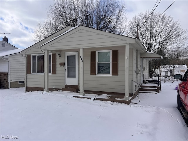 view of bungalow-style home