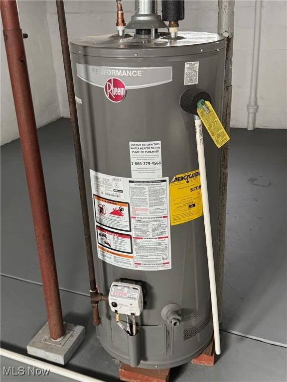 utilities featuring gas water heater