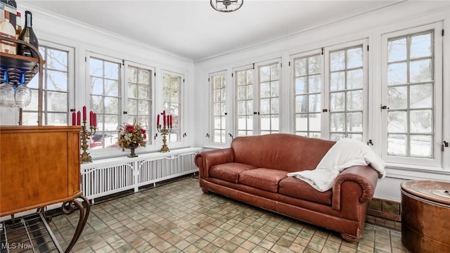 sunroom with radiator