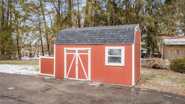 view of shed