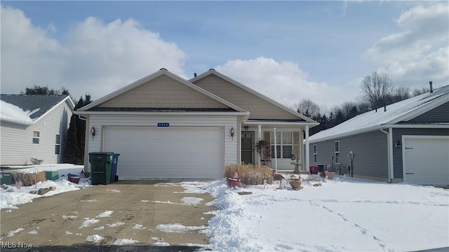 view of front facade featuring an attached garage