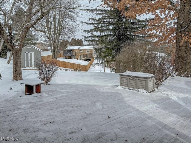 view of snowy yard