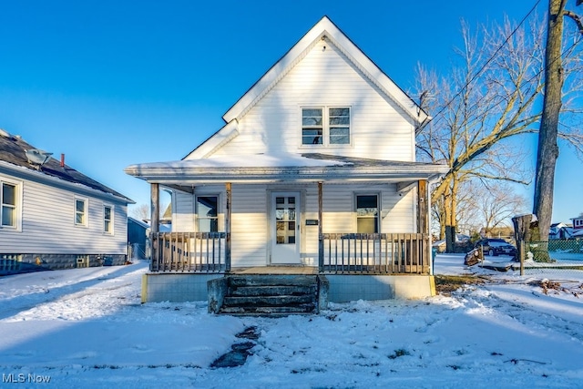 view of front of home with covered porch