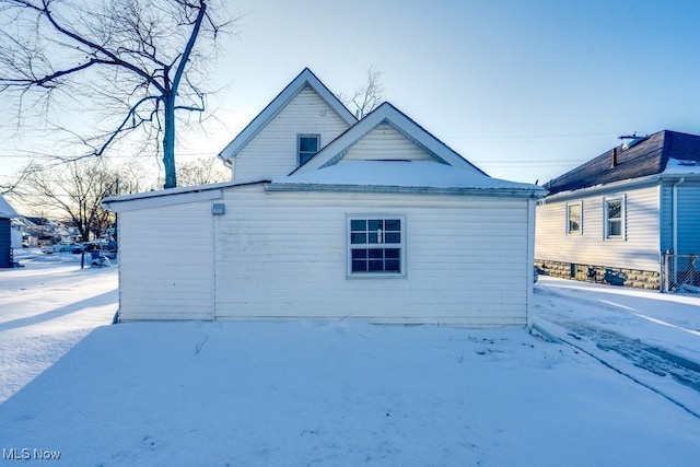 view of snowy exterior