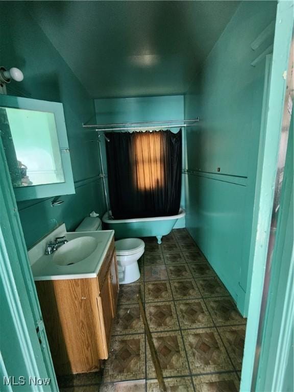 bathroom with toilet and vanity