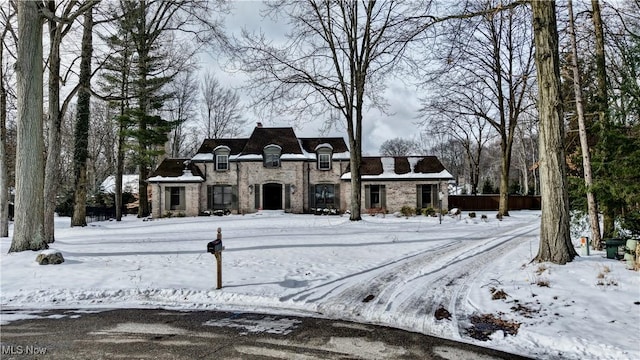 view of french country inspired facade