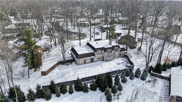 view of snowy aerial view