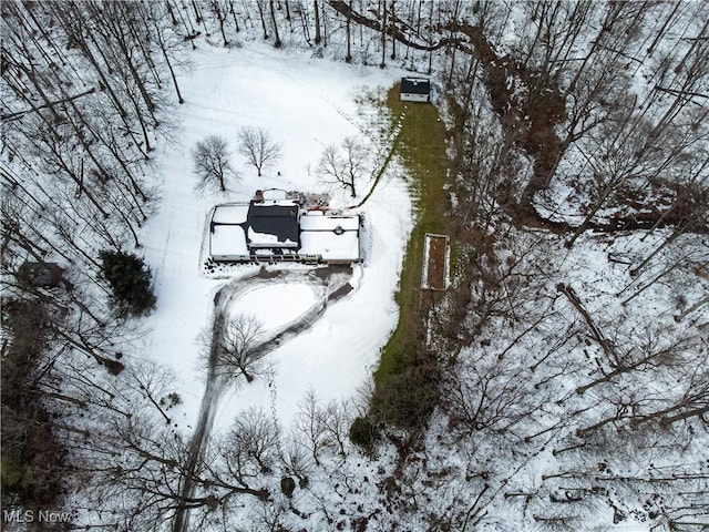 view of snowy aerial view