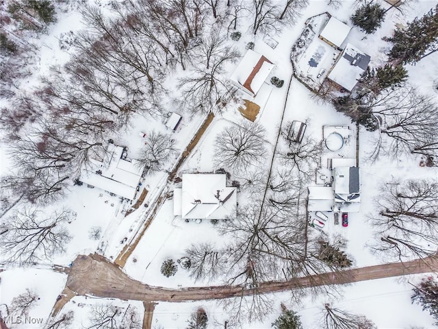 view of snowy aerial view