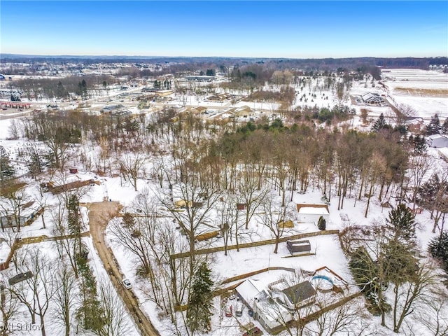 view of snowy aerial view