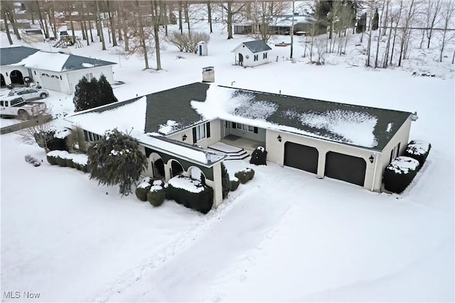 view of snowy aerial view