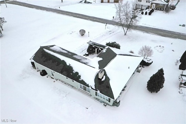 view of snowy aerial view