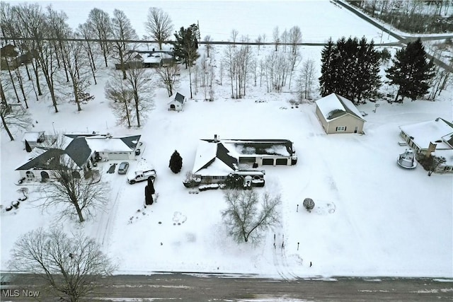 view of snowy aerial view