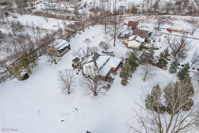 view of snowy aerial view