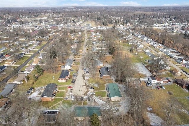 aerial view with a residential view