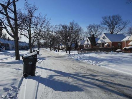 view of street featuring a residential view