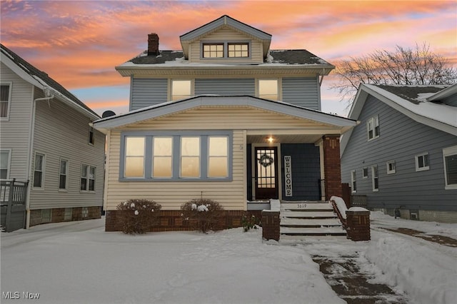 traditional style home featuring a porch